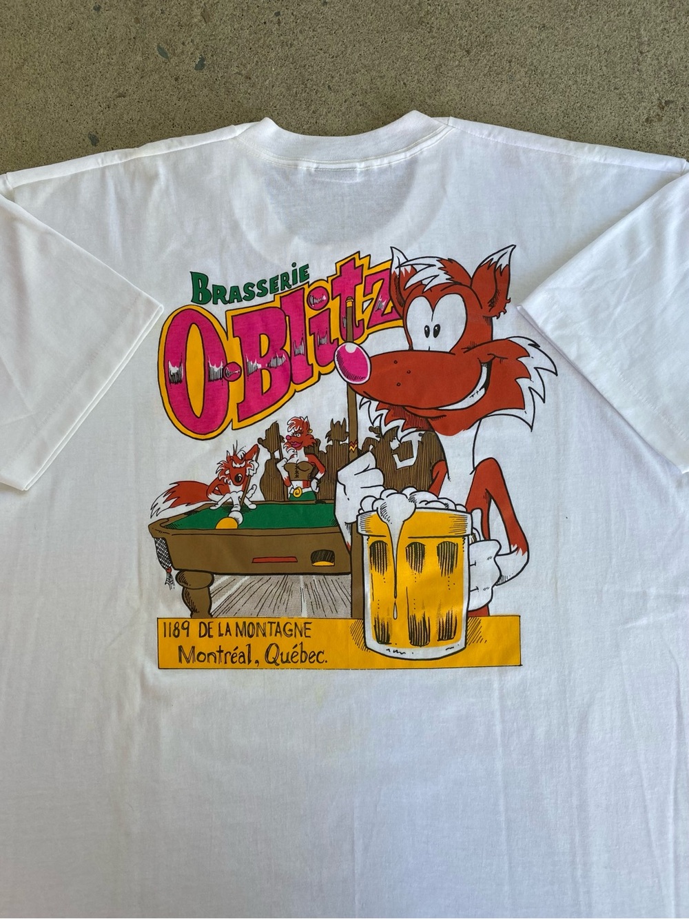 90s Oblitz Bar Pool Fox Beer Tee Shirt